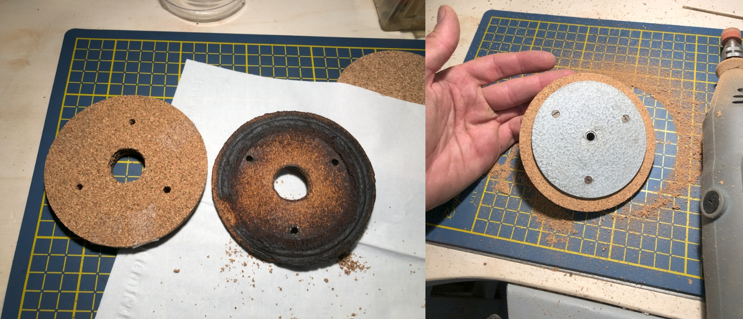 Progressie van het vervangen van de kurk onderdelen