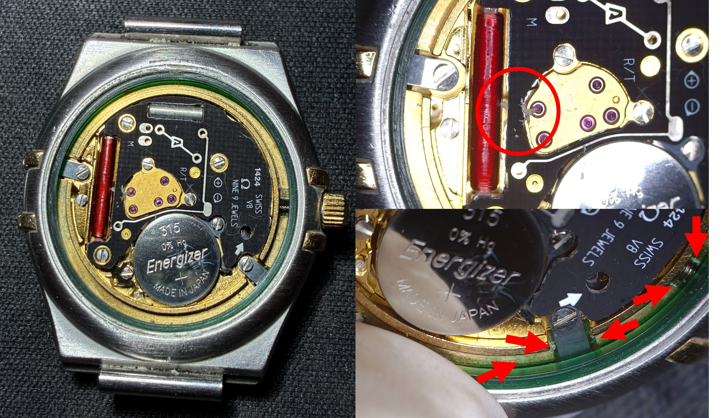 Omega uurwerk 1424 op basis van ETA 256.461