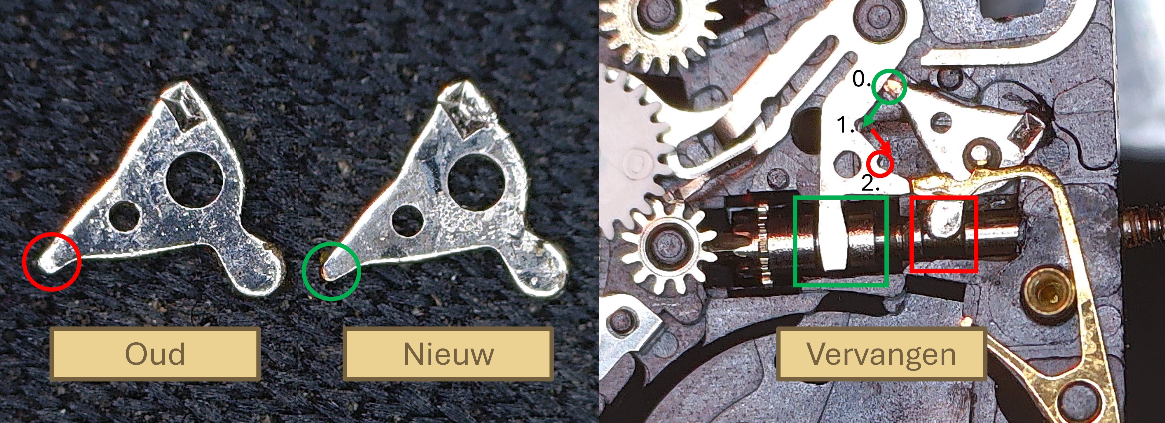Setting lever en klik mechanisme met goede aangrijping