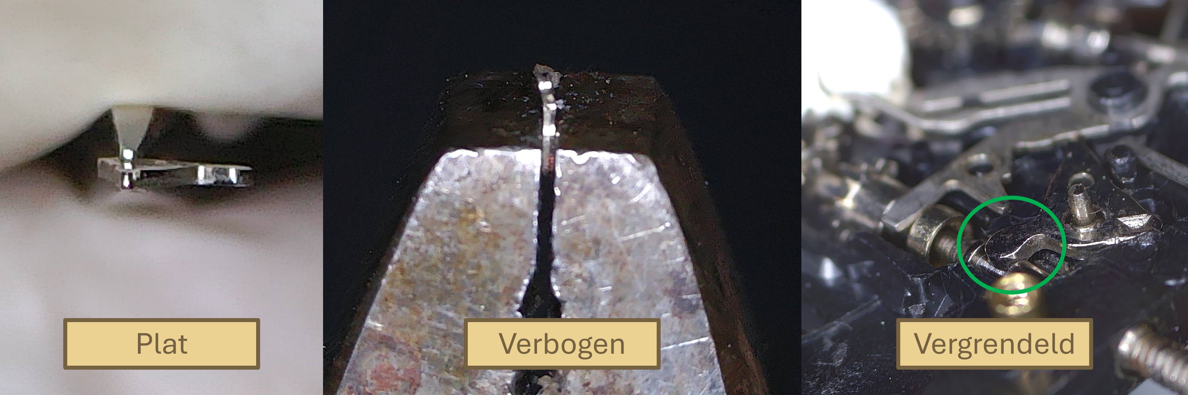 Setting lever verbuigen